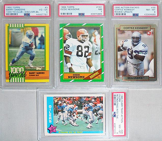 -PSA- Graded Football Cards Lot w/Warren Moon Rookie!