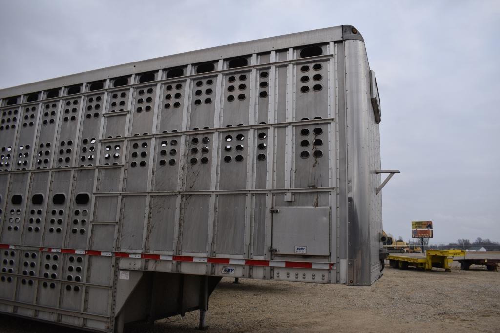 2015 EBY 53FT CATTLE POT, spread axle,  straight through, (no jail), panele