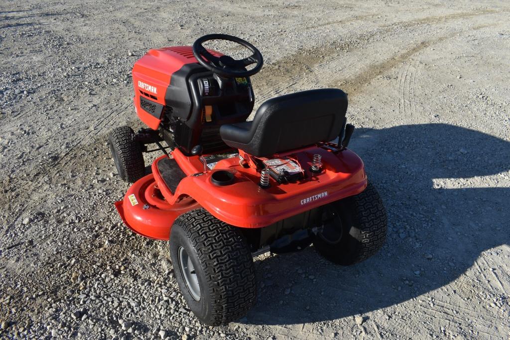 Craftsman T110 riding mower, 42in deck, gas  engine, runs &drive,