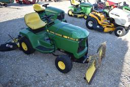 John Deere LX178, 38in deck ( deck is  dismounted) , snow blade, snow chain