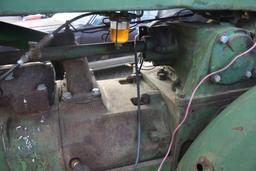 1953 John Deere 60, parts tractor, solid  front pedestal, PTO, engine is fr