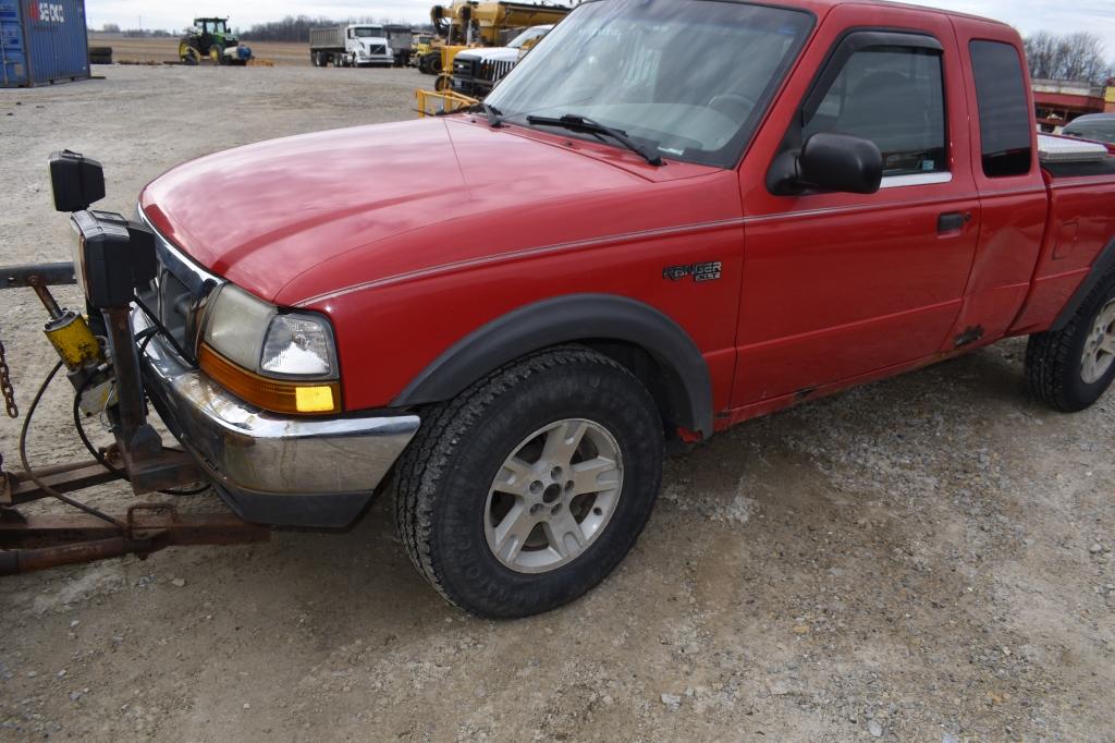 2000 Ford Ranger XLT, 206,521 miles, extended  cab, front plow, tool box, H