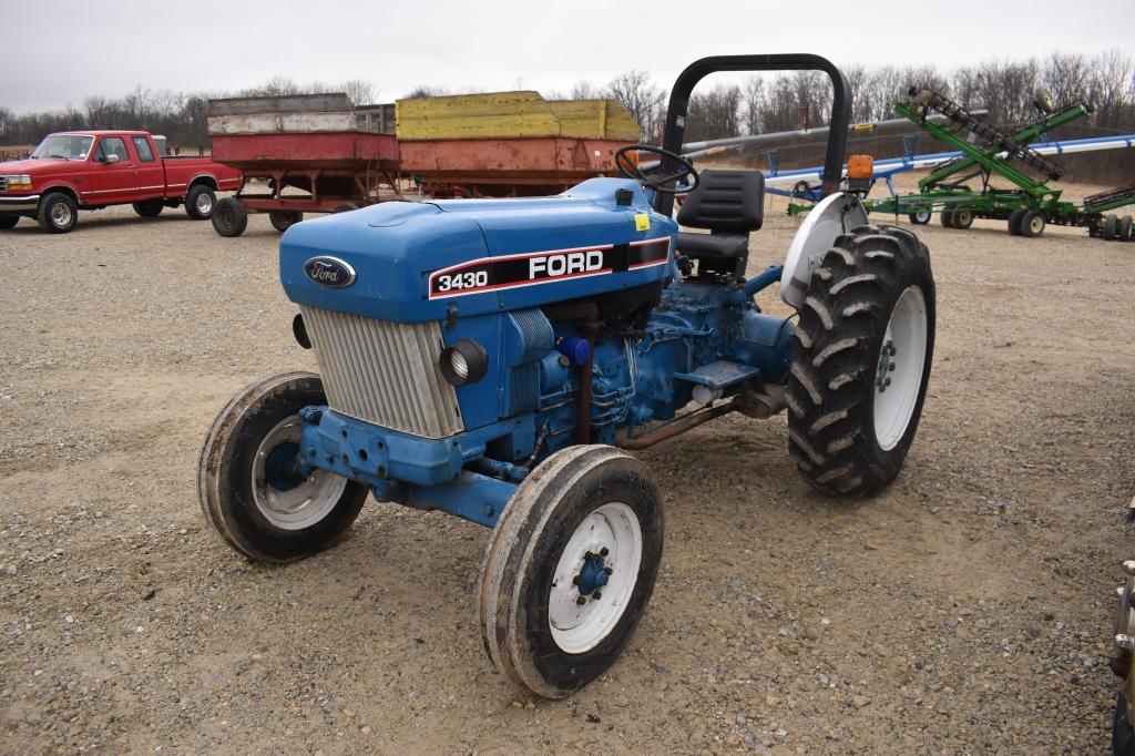 1990 Ford 3430, 492.4 original hrs, 2wd, 540  PTO, 3 point hitch, roll bar,
