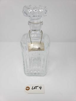 Crystal Rum Decanter w/Stieff Sterling Tag