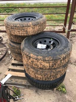 Tires New 235-80R 16 on 8 lug wheels - new trailer pull offs Sold 7 x $ buyer must take all 7