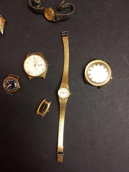 Lot of vintage quartz watches timex, citizen need batteries