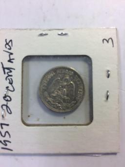 1957 Mexico 20 centavos