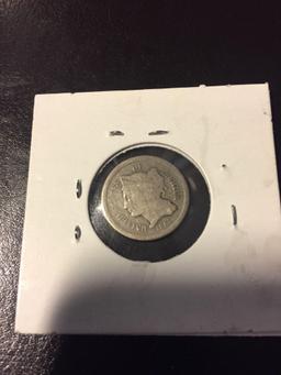 1865 3 cents Trime