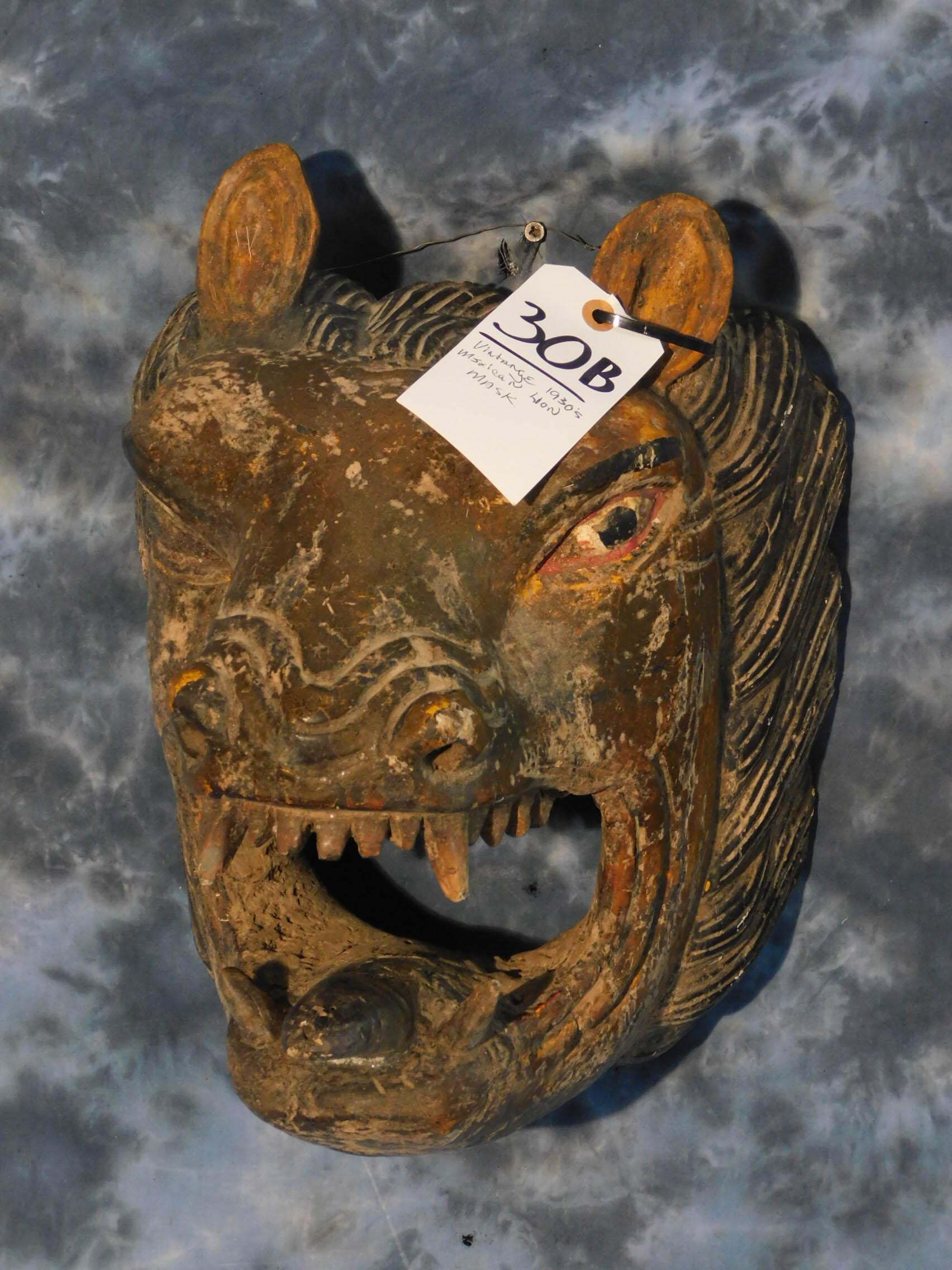 VINTAGE 1930 MEXICAN LION MASK