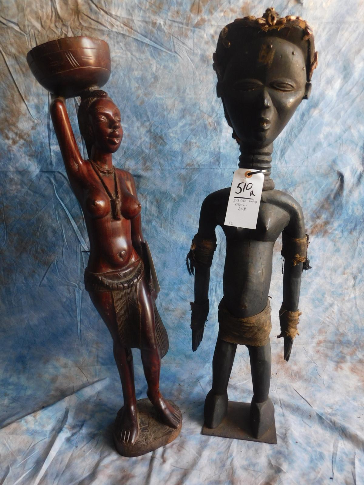 2 3FT AFRICAN STATUES (2x$)