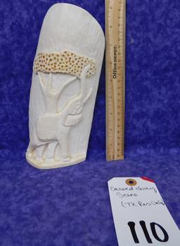 CARVED IVORY ELEPHANT SCENE (TX RESIDENTS ONLY)