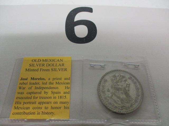 1966 Mexican silver dollar