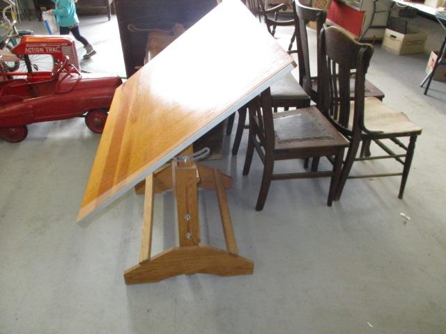 wooden drafting table
