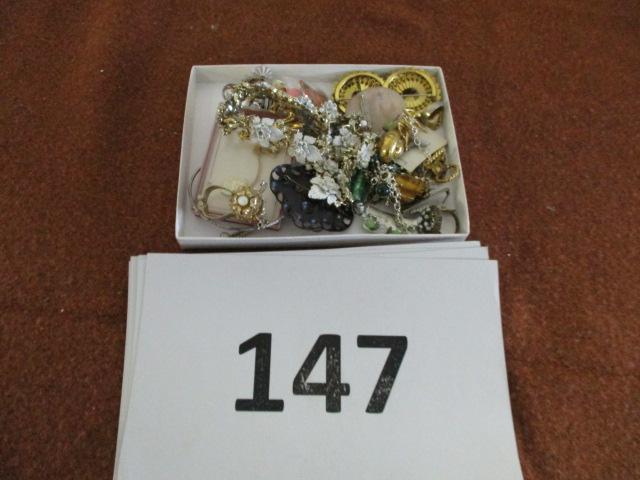 tray of misc costume jewelry