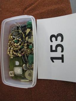 tray lot of misc costume jewelry