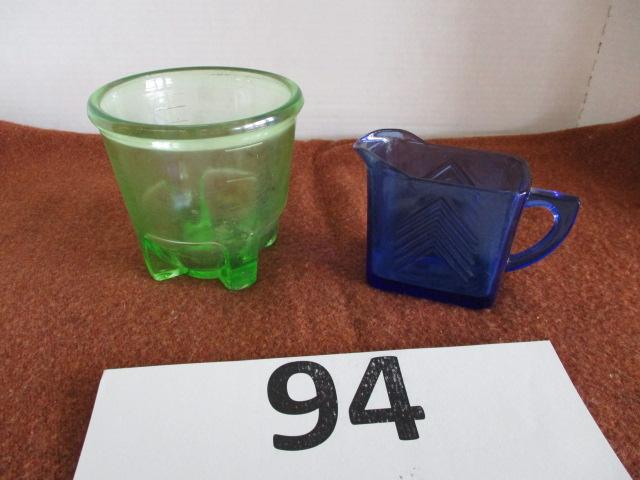 depression glass green measuring cup