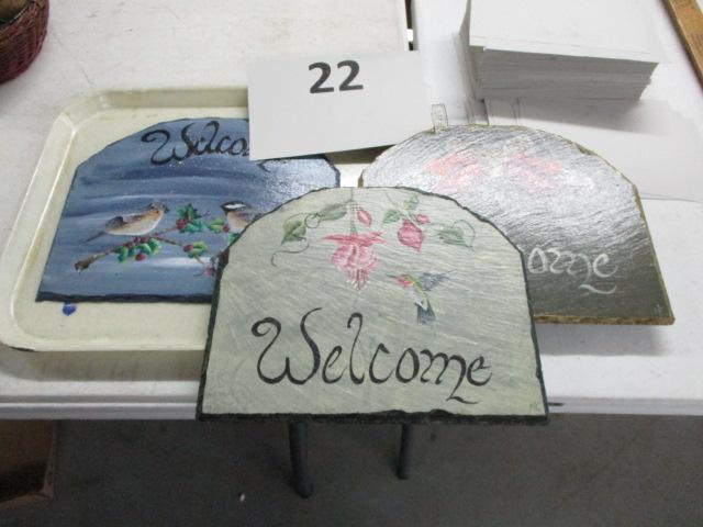 wrought iron welcome sign