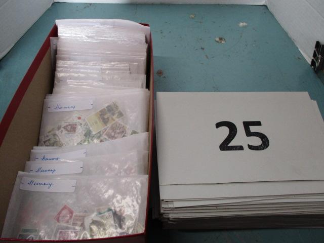 100 glassine envelopes of stamps