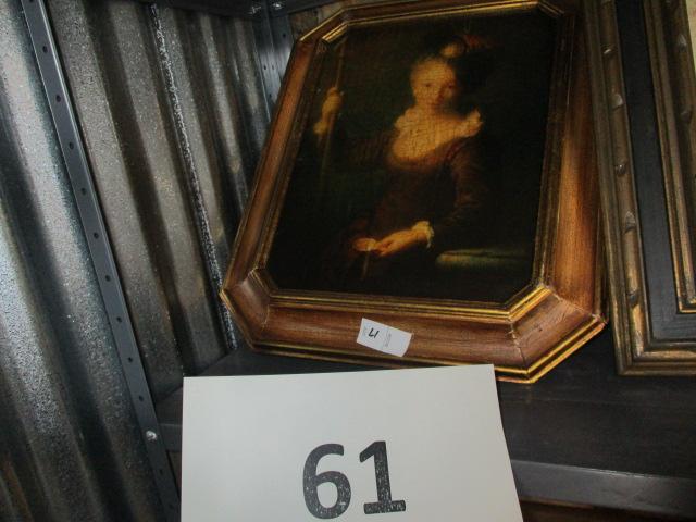 Framed painting of lady Giovane Pellerina