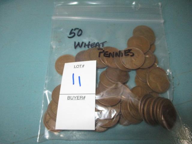50 wheat pennies
