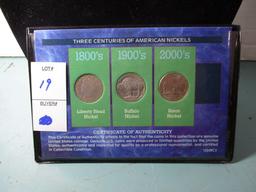 3 centuries of US Nickels set