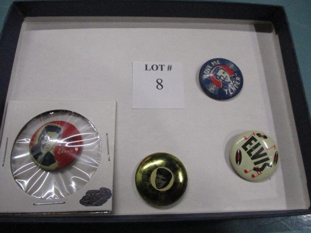 Lot of 4 vintage elvis pins