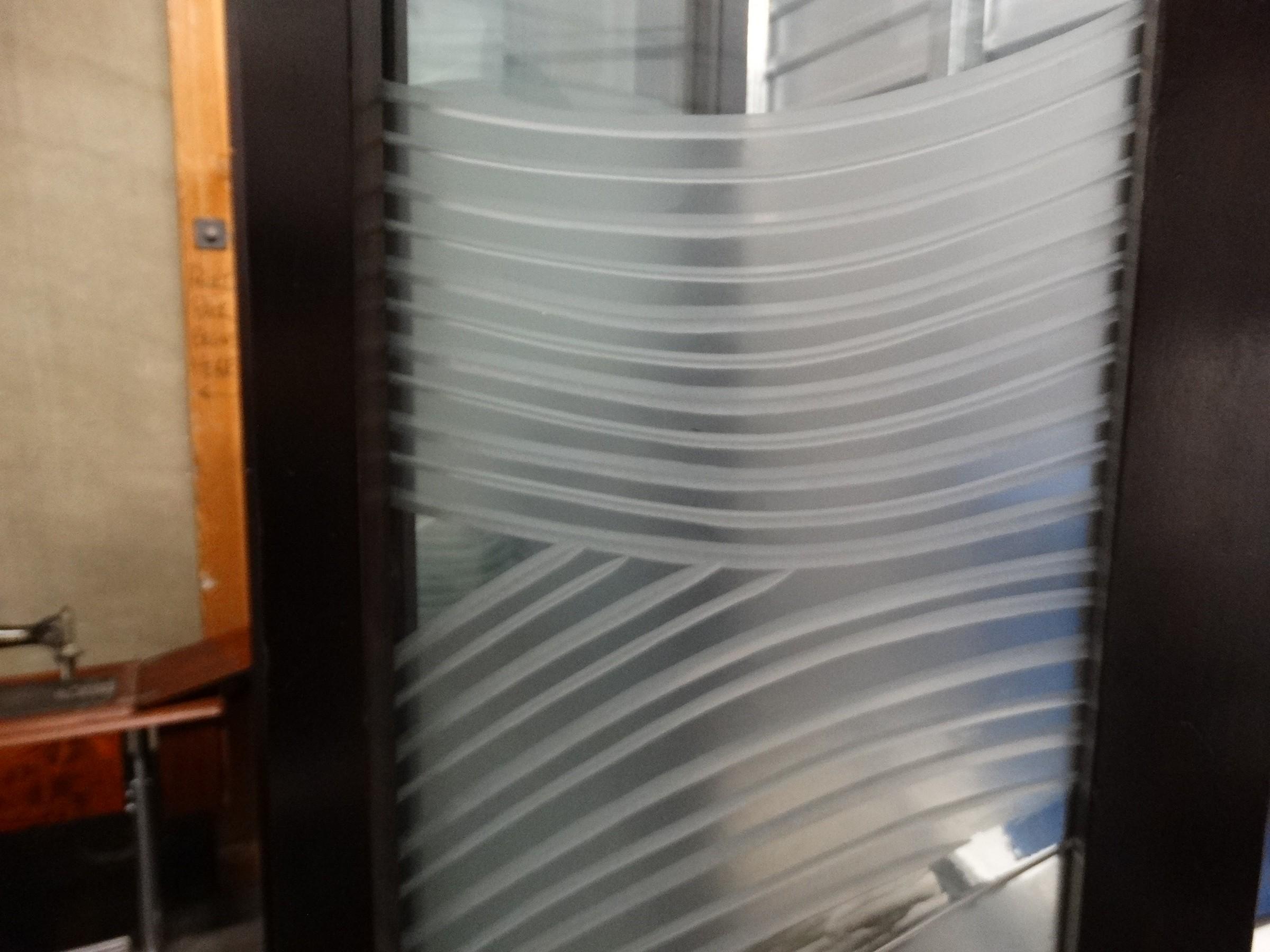 Hand Crafted Glass Divider (used for bank entry lobby)