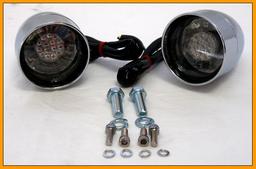Chrome Deuce-style Turn Signals With Visors For Harley