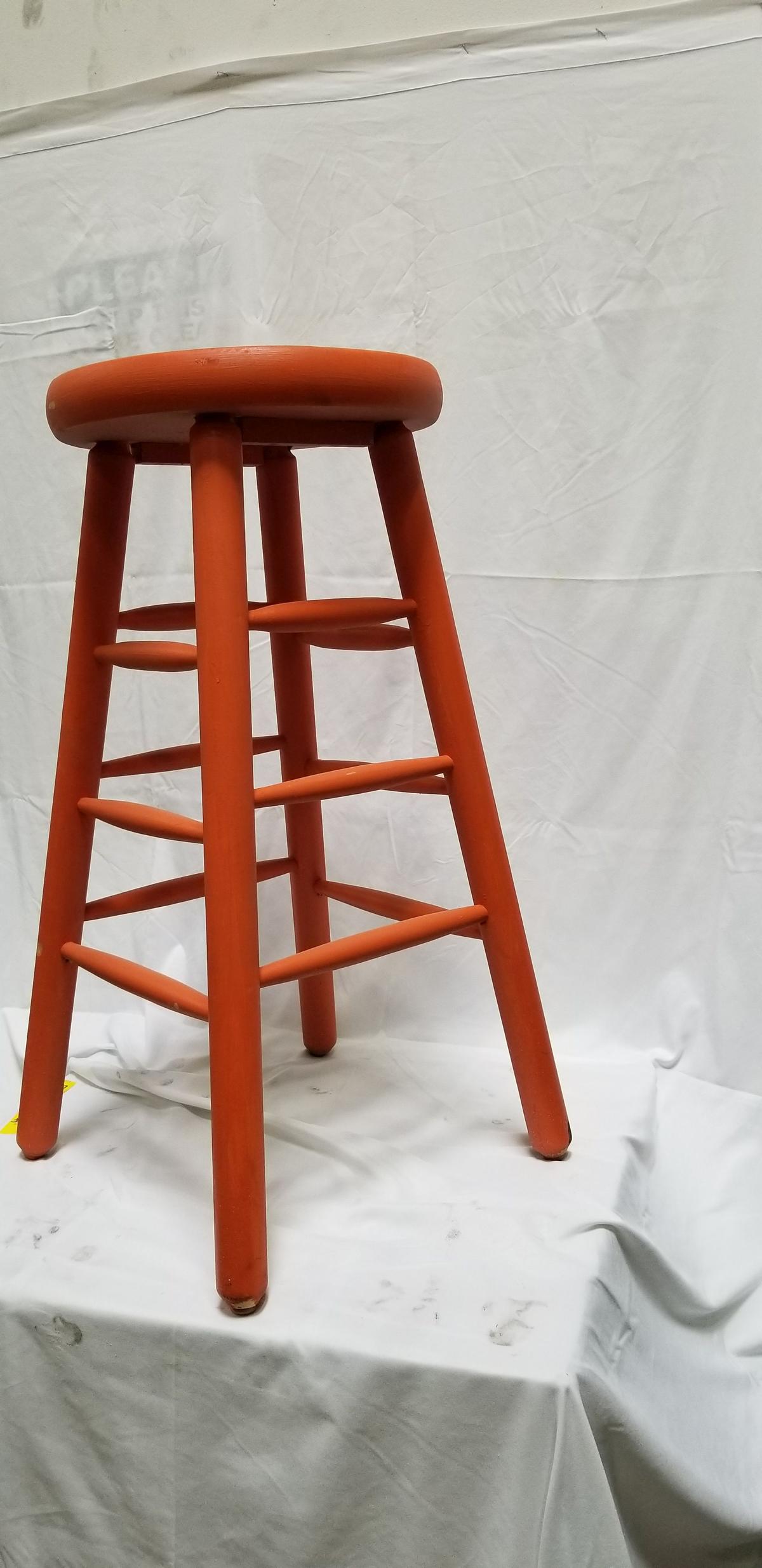 Stool (painted burnt orange)