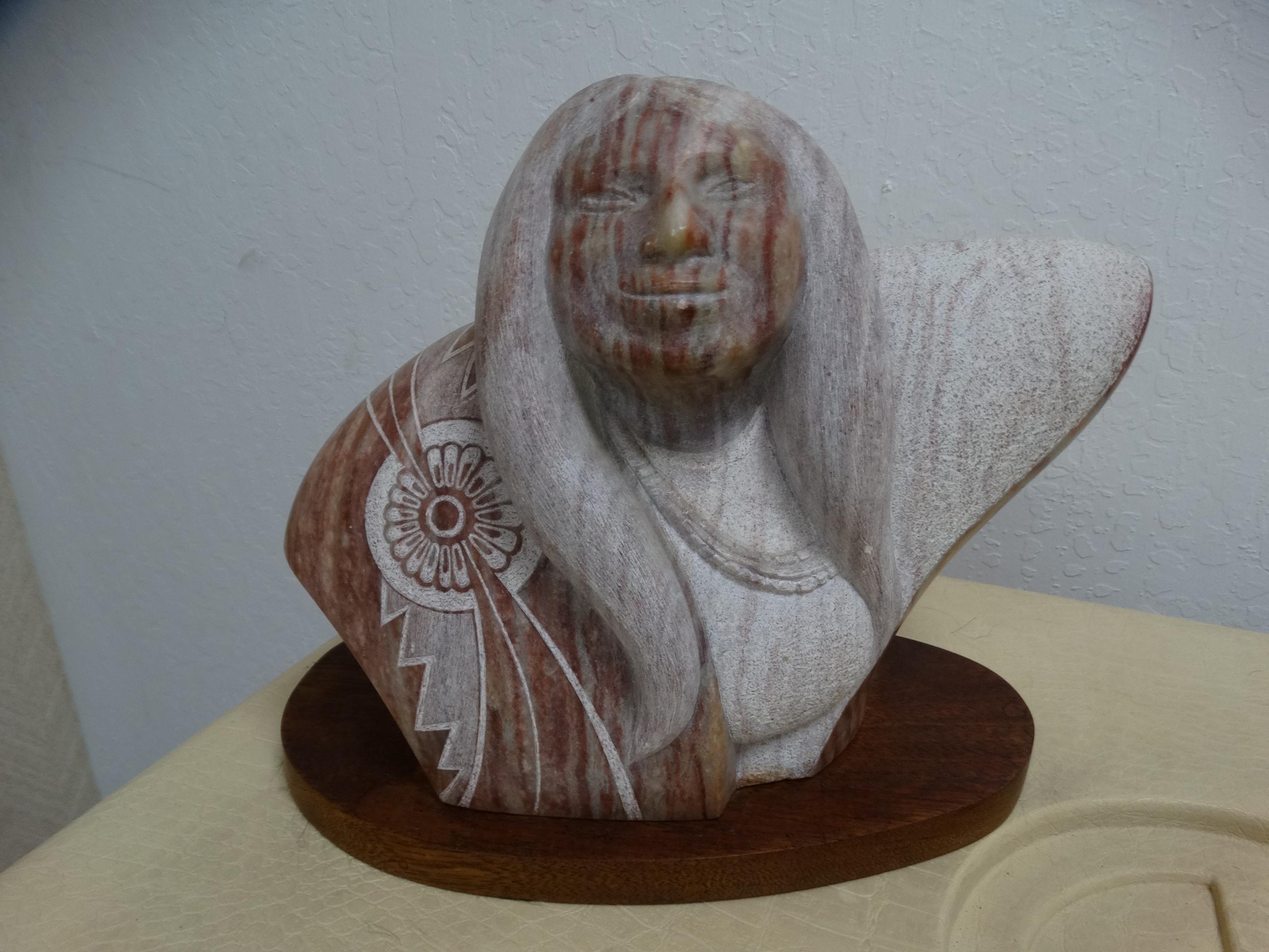 Alabaster Statue of American Indian Woman