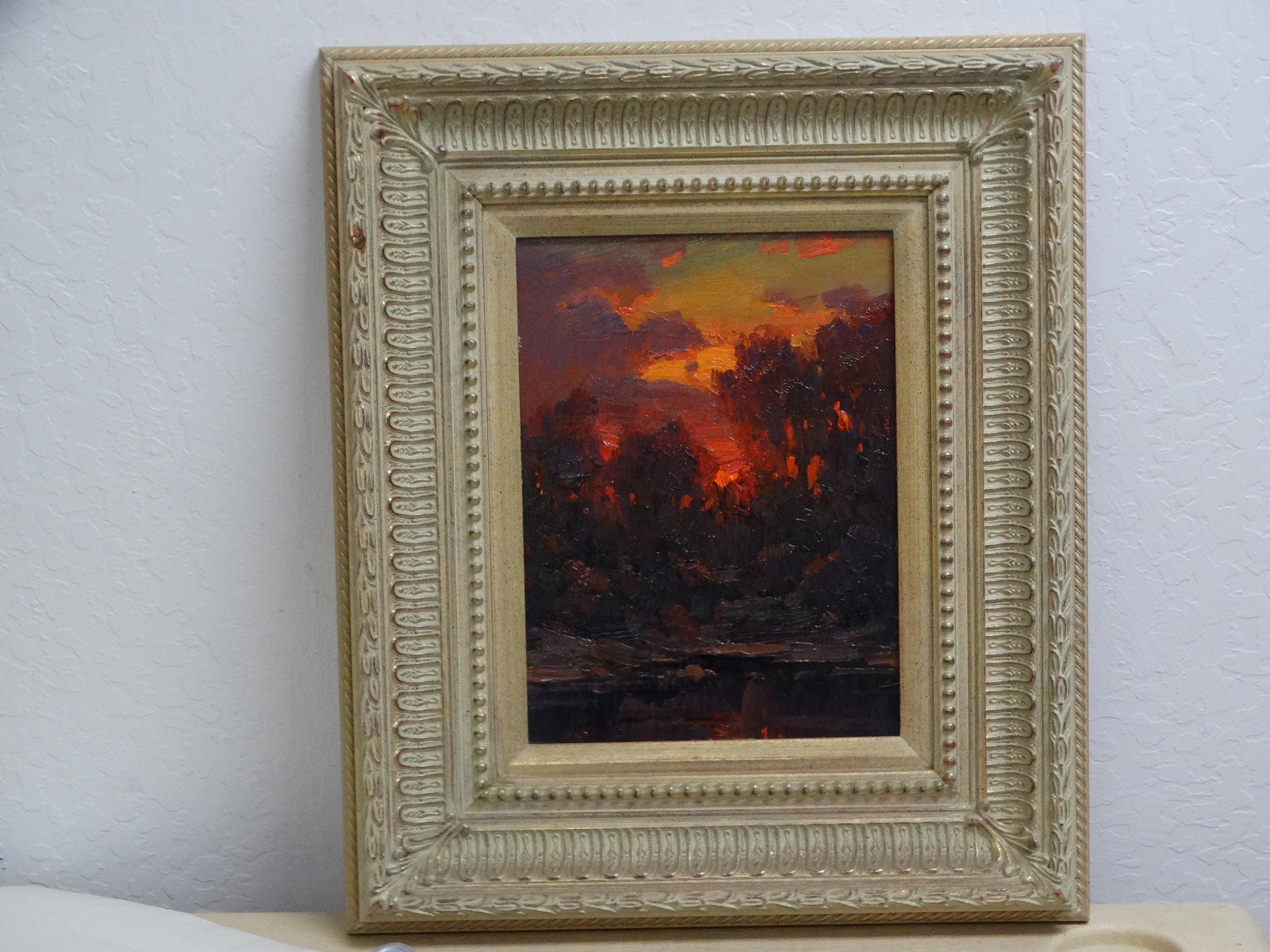 Original Oil "Sunset By The River"