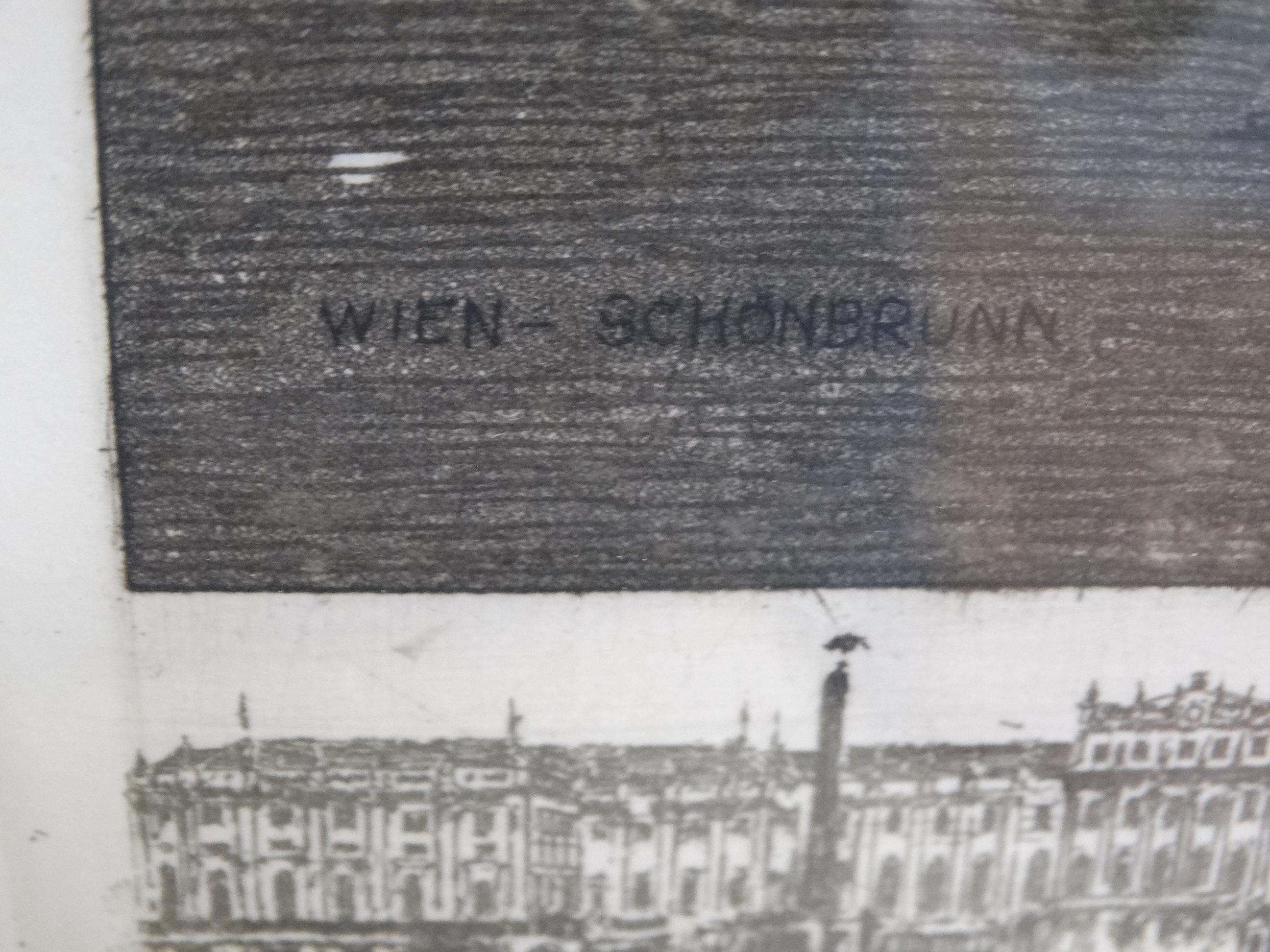 WEIN-Schonbrunn "THE PALACE" colored etching