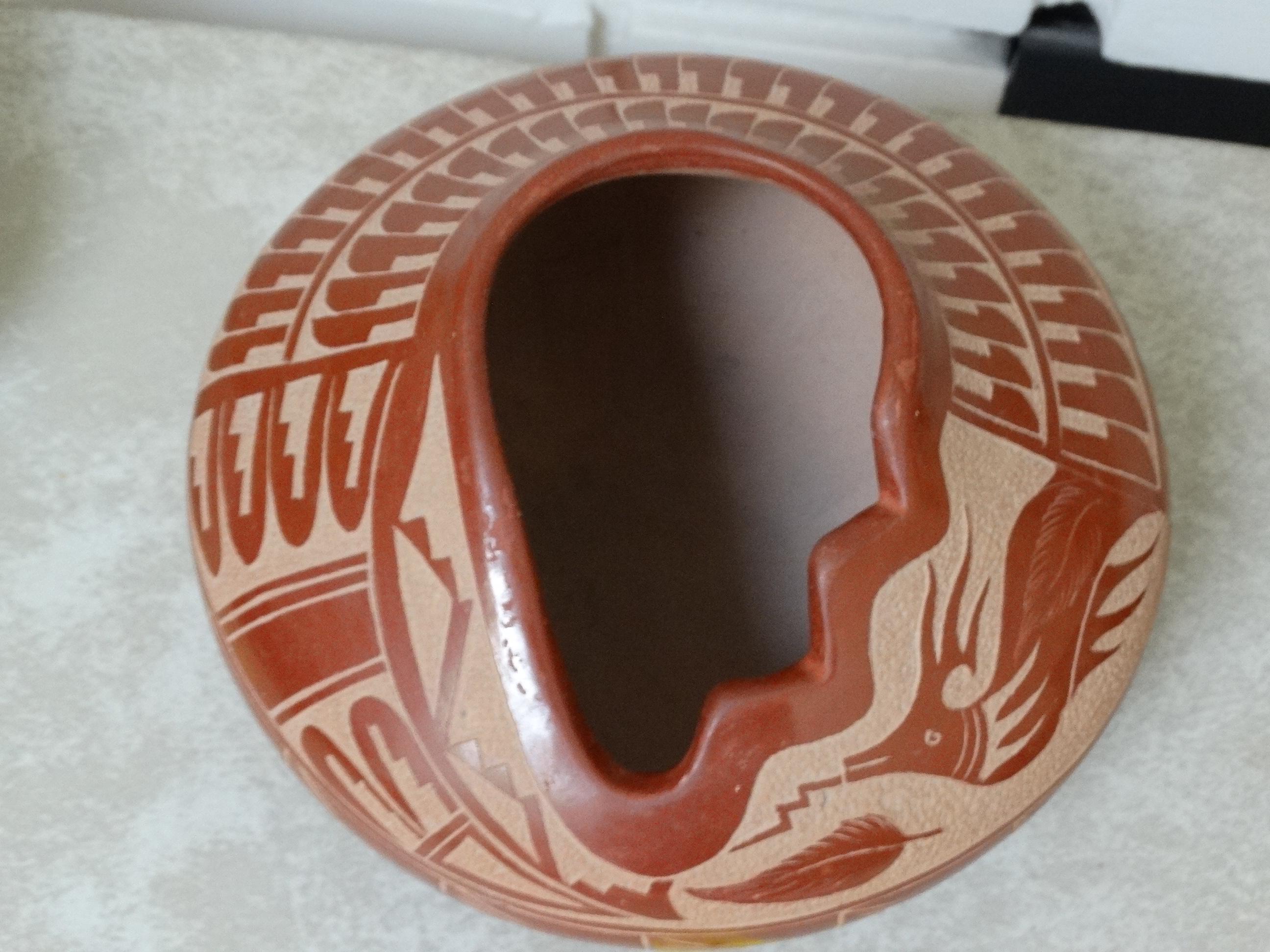 Jemez  Sgraffito Pot  w/ Water Serpent