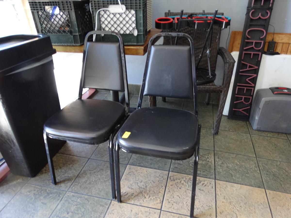 (6) 2" Black Stackable Chairs