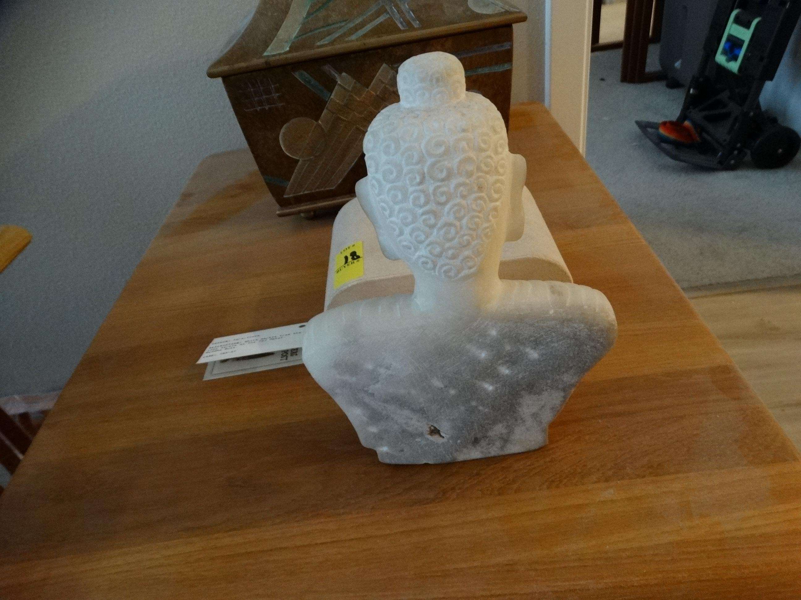 White Marble BUDDAH Bust