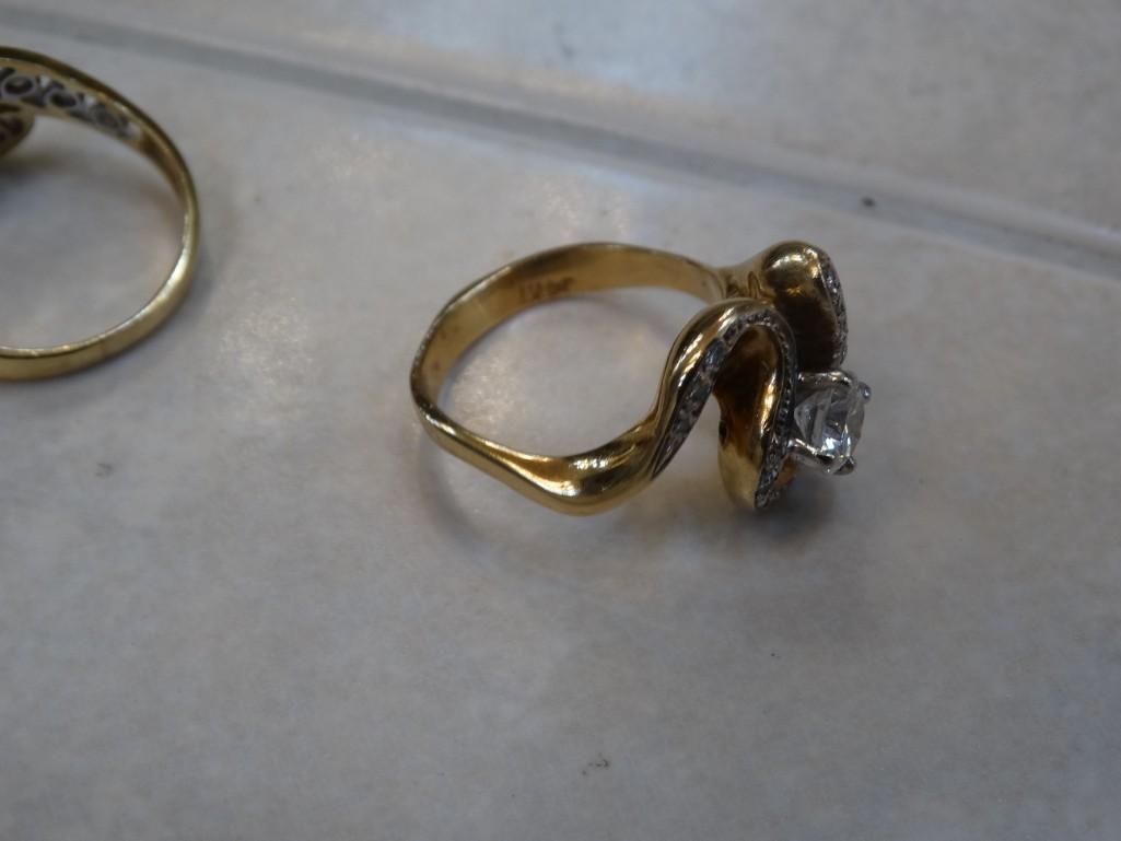 (2) 14K Diamond Rings