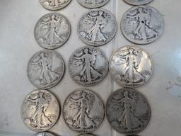 25 U.S. Walking Liberty Half Dollars