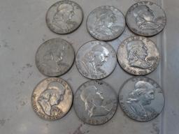 (28) 1950-1960's Franklin Silver Half Dollars