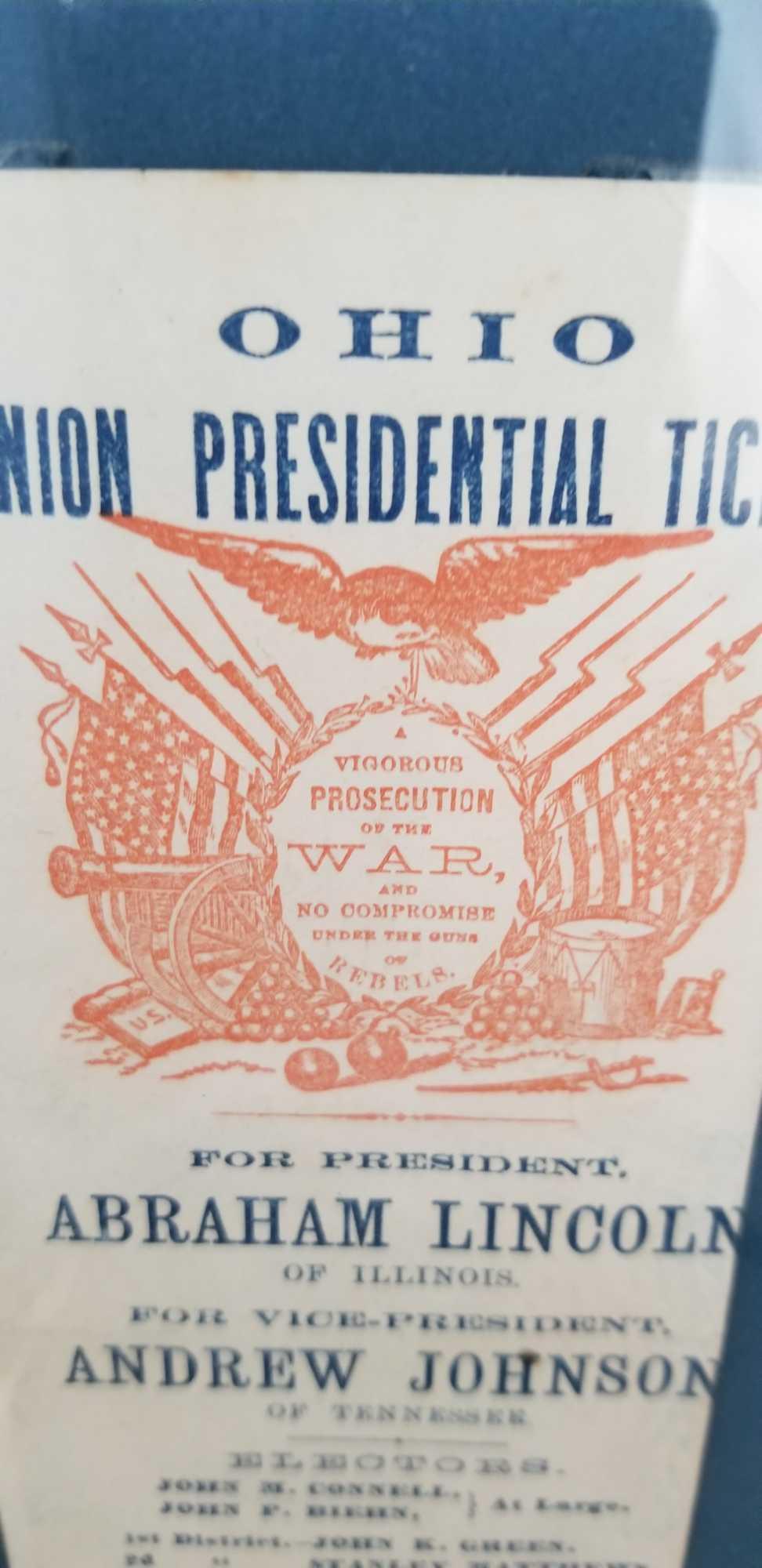 1864 Lincoln-Johnson Electoral Ticket from Ohio