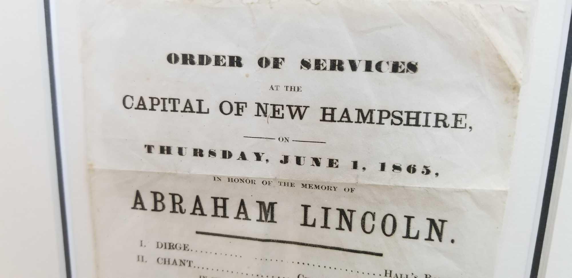 Abraham Lincoln - ORDER OF SERVICES