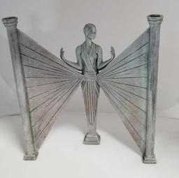 ERTE ROMAIN DE TIRTOFF SILVERED BRONZE SCULPTURAL CANDELABRA