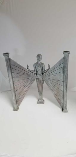 ERTE ROMAIN DE TIRTOFF SILVERED BRONZE SCULPTURAL CANDELABRA