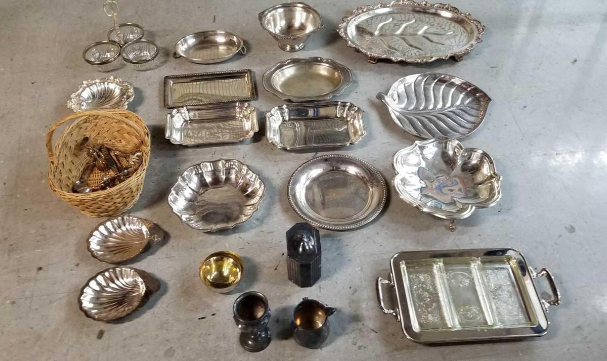 Large Group Lot of Silver Plate