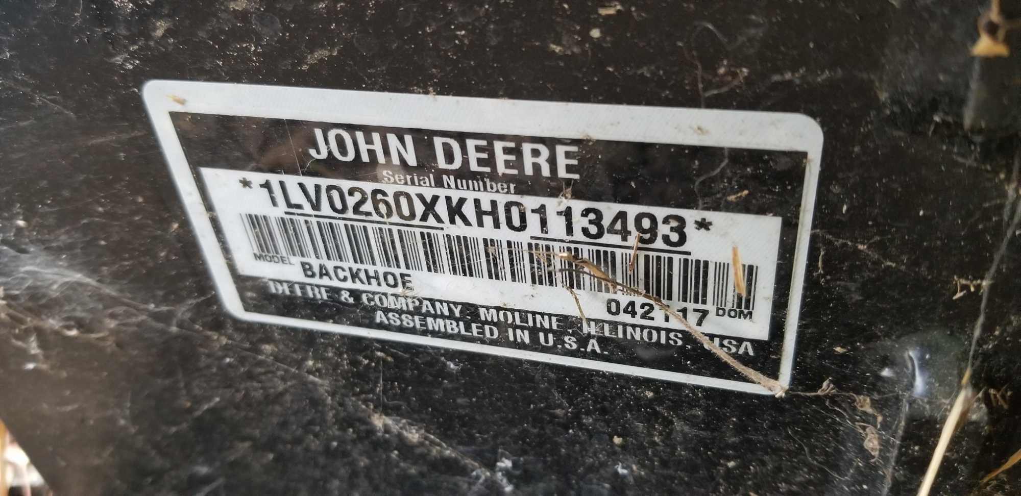 John Deere Backhoe Model 260