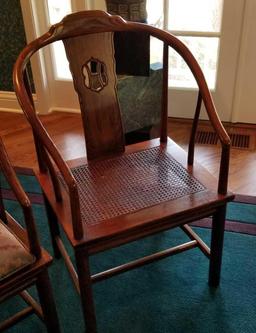 (2) Curved Back Cane Side Chairs