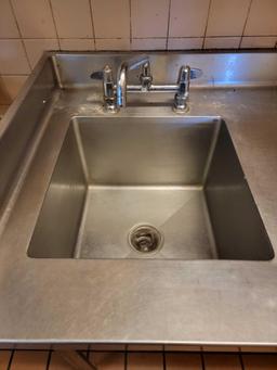 STAINLESS STEEL PREP TABLE WITH SINK