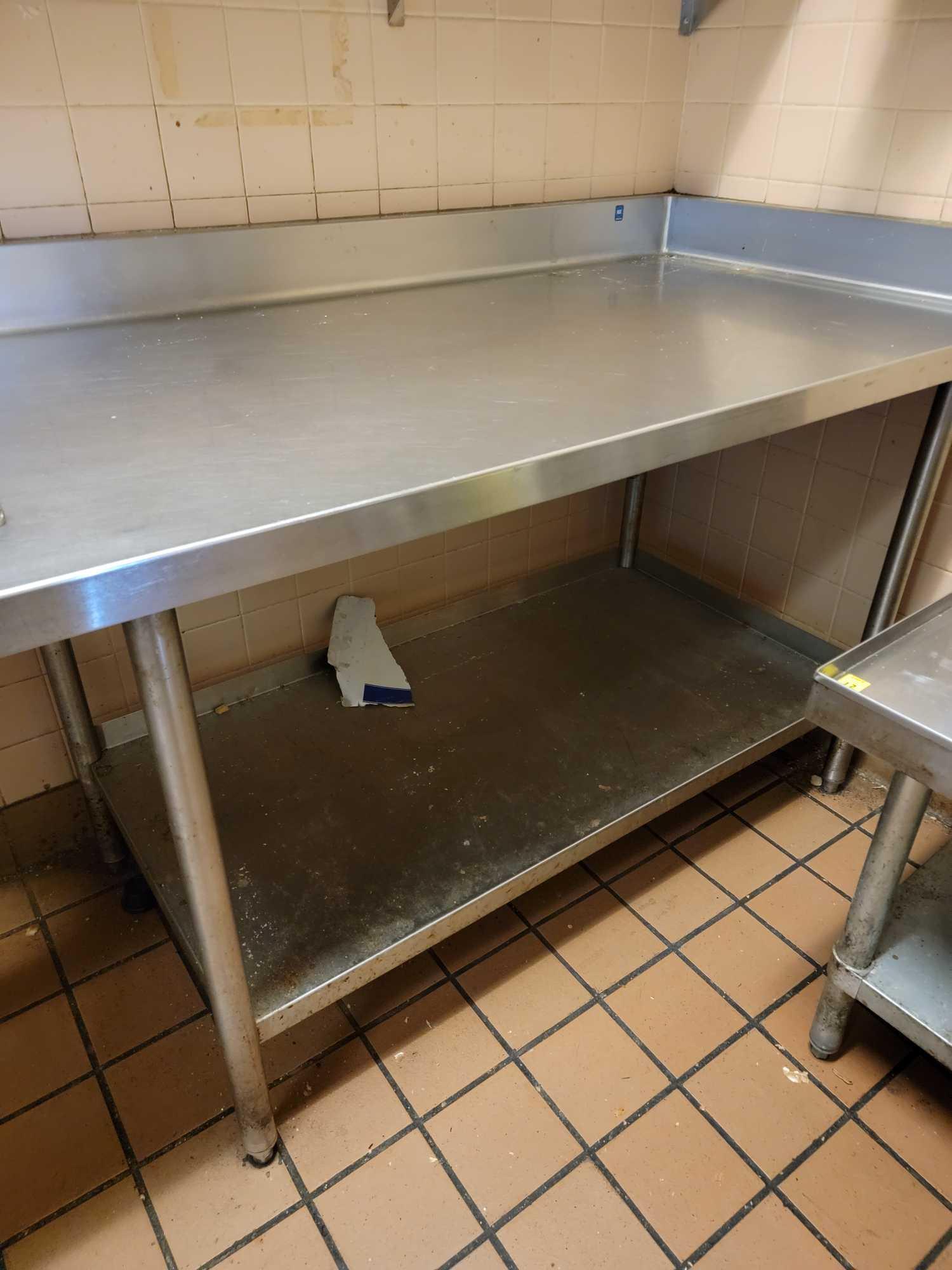 STAINLESS STEEL PREP TABLE WITH SINK