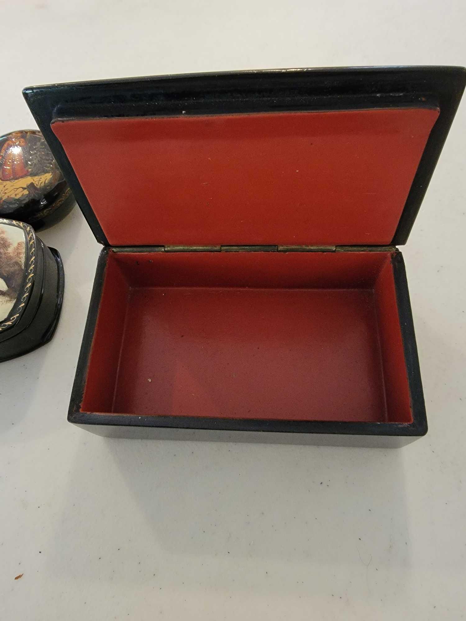 3 RUSSIAN LACQUER BOXES