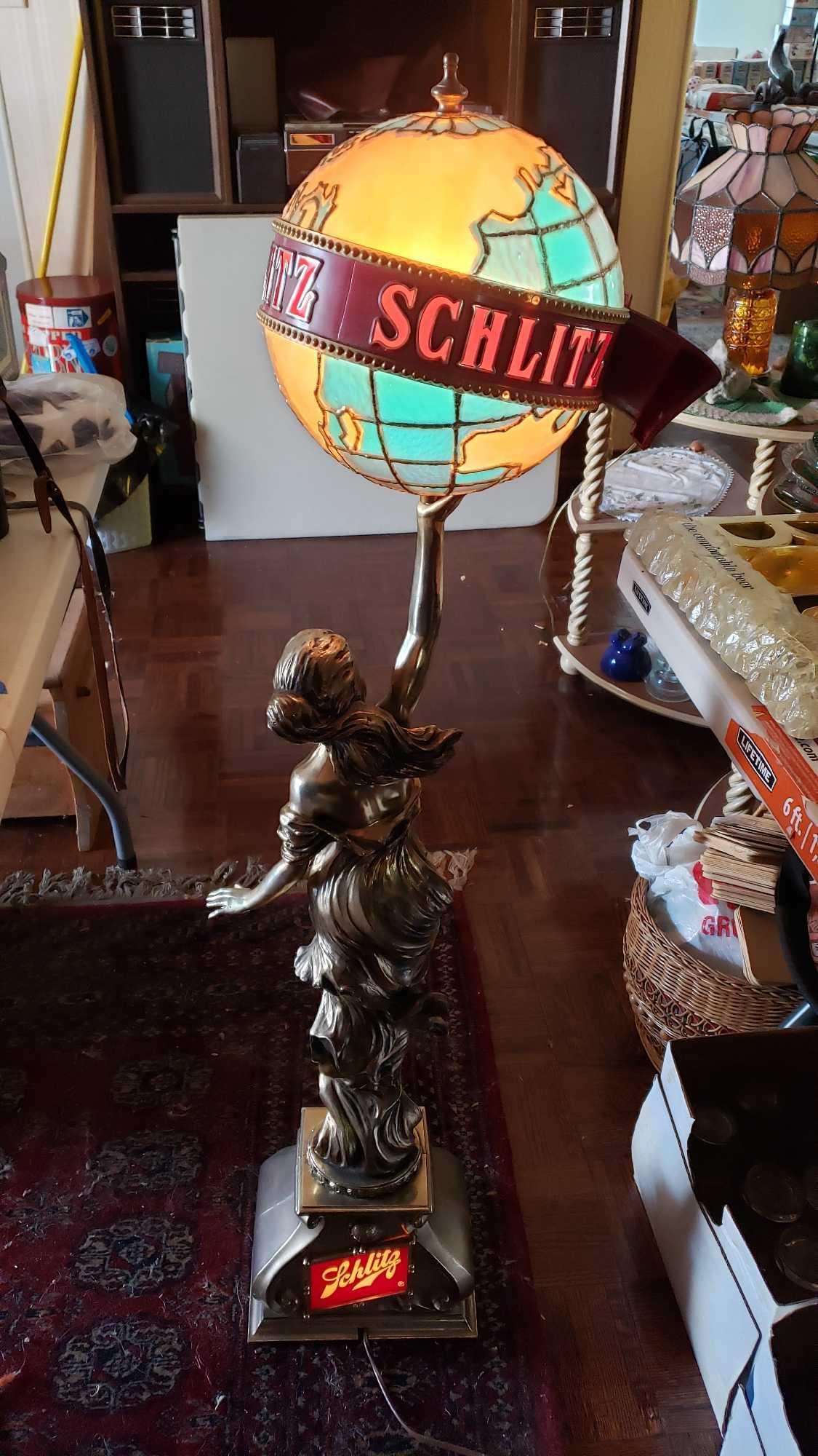 SCHLITZ GLOBE STATUETTE