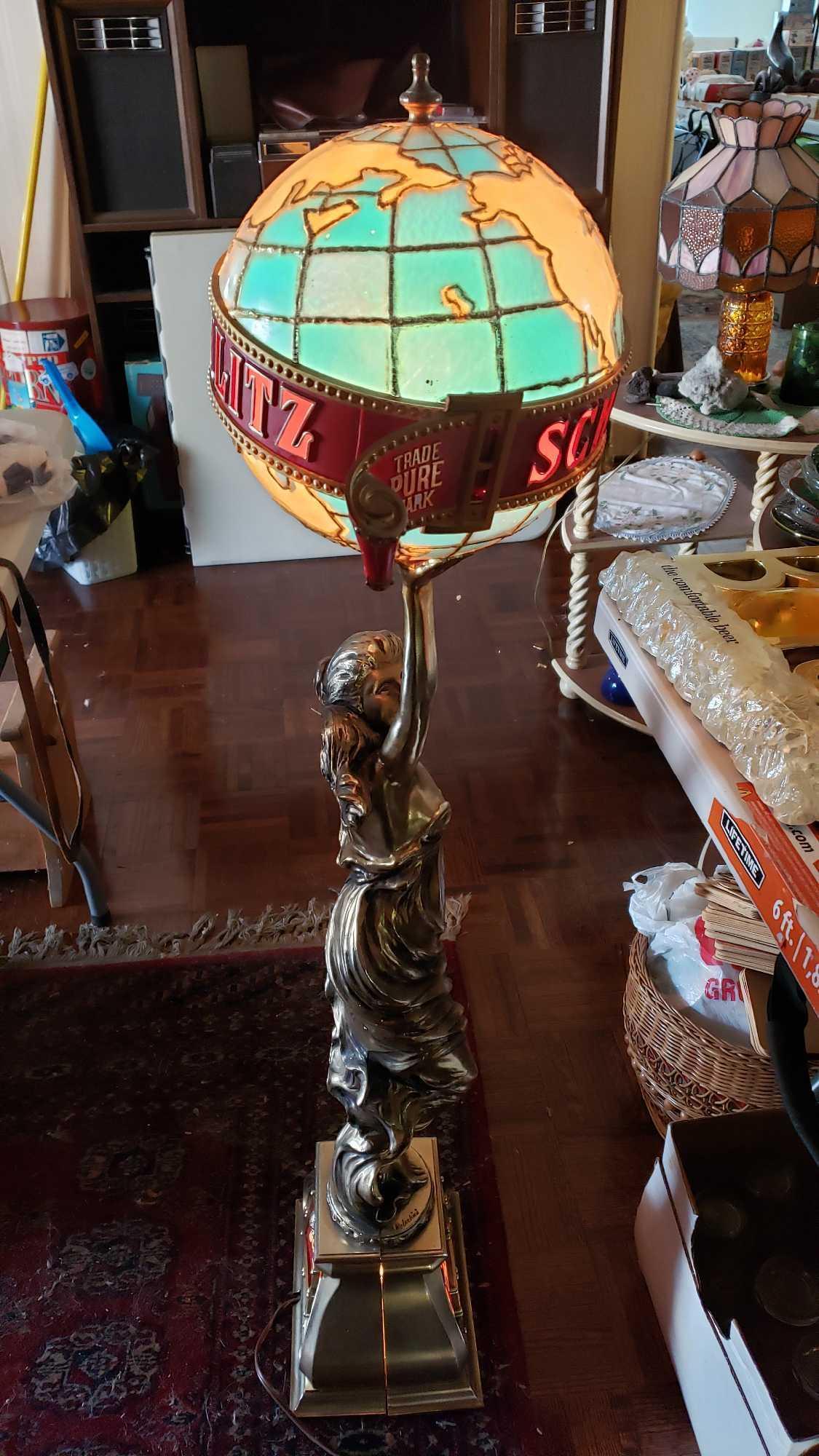 SCHLITZ GLOBE STATUETTE